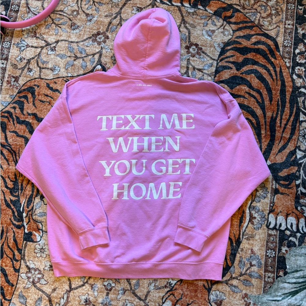 LONELY GHOST Pink Fleece Hoodie